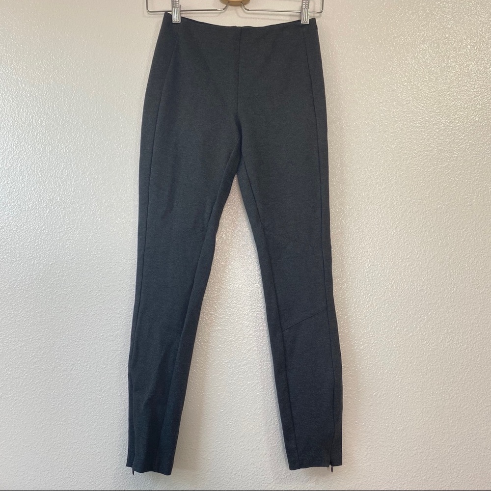 Polo Ralph Lauren Gray Ankle Zipper Pull On Jeggings Stretch Ponte Pants 0